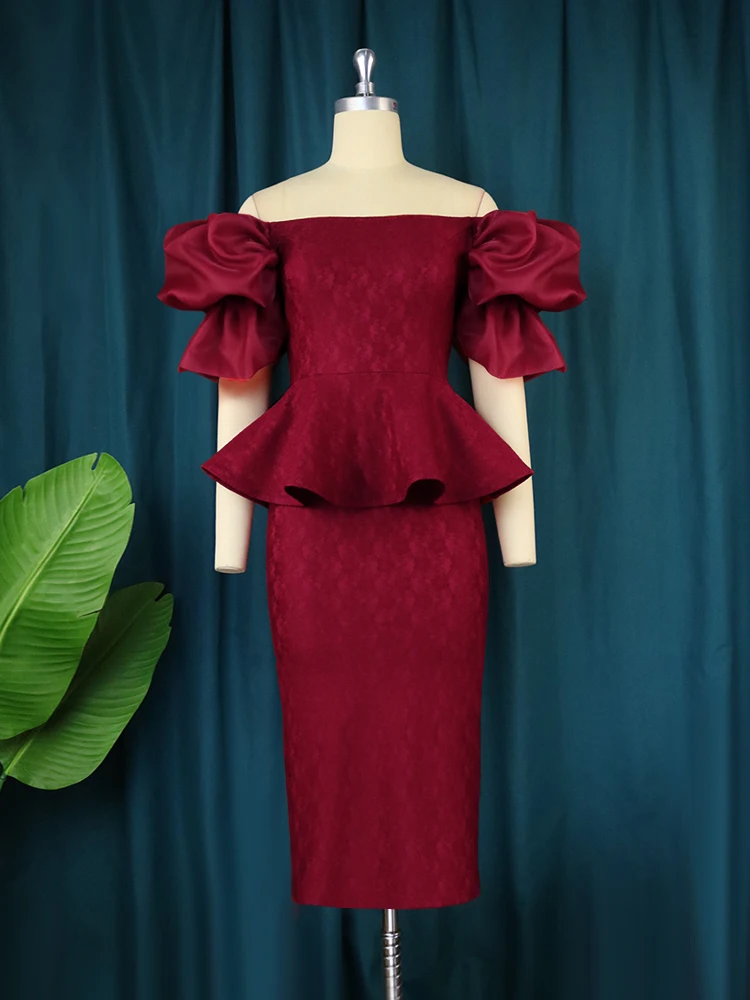 Женское кружевное платье средней длины AOMEI элегантный наряд с открытыми плечами