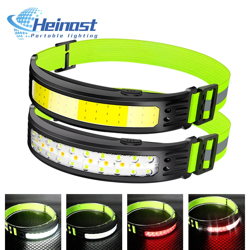 

COB LED Sensor Headlamp Powerful USB Rechargeable Headlight Waterproof Head Torch Built-in Battery Head Lantern Camping Fishing