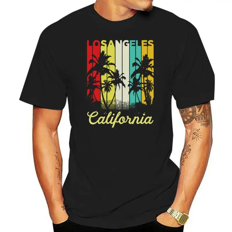 

Men t shirt Short sleeve Los Angeles California Retro Vintage Skyline Surf Tee Shirt cool Women t-shirt tee tops