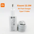 Оригинальное быстрое зарядное устройство Xiaomi Mi 22,5 вт, адаптер питания европейского стандарта, кабель Type-C 100 см для Mi 10 9 9t 8 SE CC9 A3 Mix Redmi Note 7 K20 pro