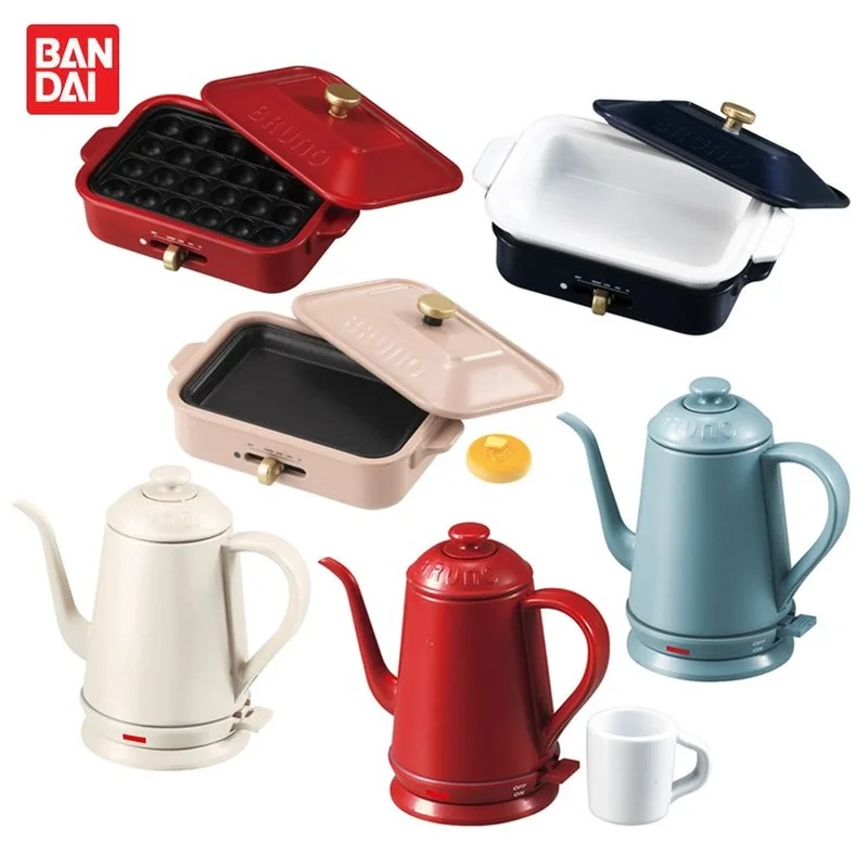 

Bandai genuine BRUNO Kitchen Appliances Cooking Pot 2 Kettle Miniature Model Decoration action figure model kids gift gashapon