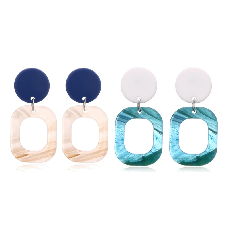 

Acrylic Square Round Acetate Plate Drop Dangle Earrings for Women Cute Romantic Daily Life Jewelry Gift for Girls 264E