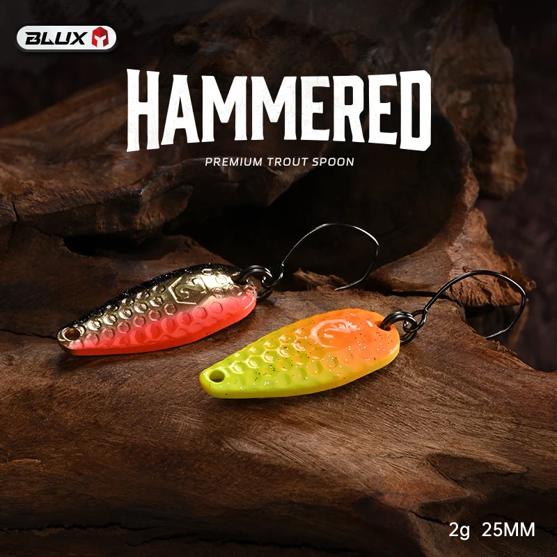Фото Металлическая приманка-блесна BLUX HAMMERED 2г для ловли форели, разноцветная, из латуни и меди, для пресноводной рыбалки на уклейку, окуня, лосося №3