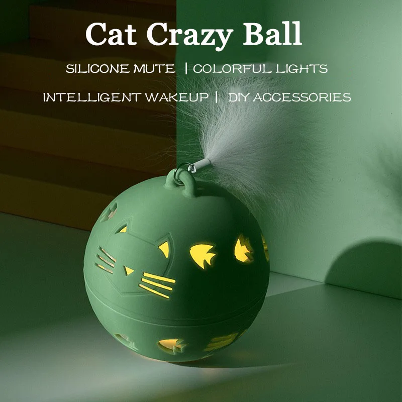 

Smart Cat Toys Automatic Rolling Ball Safety Silicone Kitten Self-moving Ball Luminous Vibration Induction Pet Interactive Toy