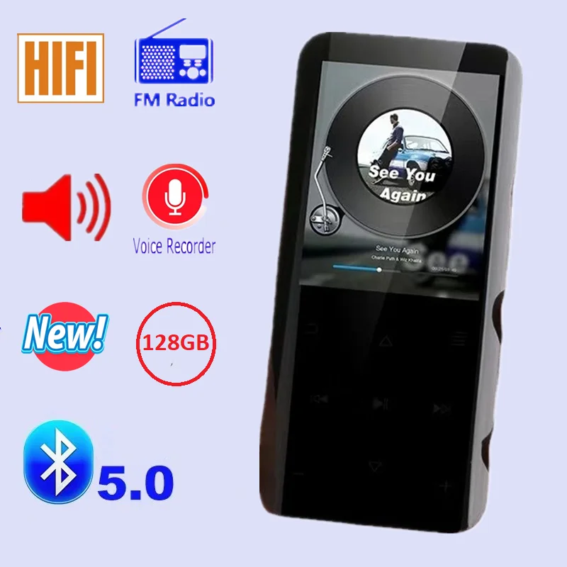 

Bluetooth Music MP4 Player 2.4-inch Curved Screen MP3 Full Touch Screen HIFI Lossless Sound Video Voice Recorder Walkman Speaker