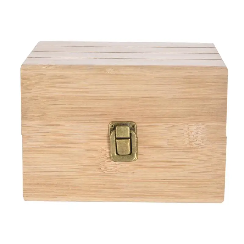 

Набор бамбуковых контейнеров для хранения рецептов, деревянная коробка для рецептов с разделителем для кухни, домашнее хранение с 50 рецепт...