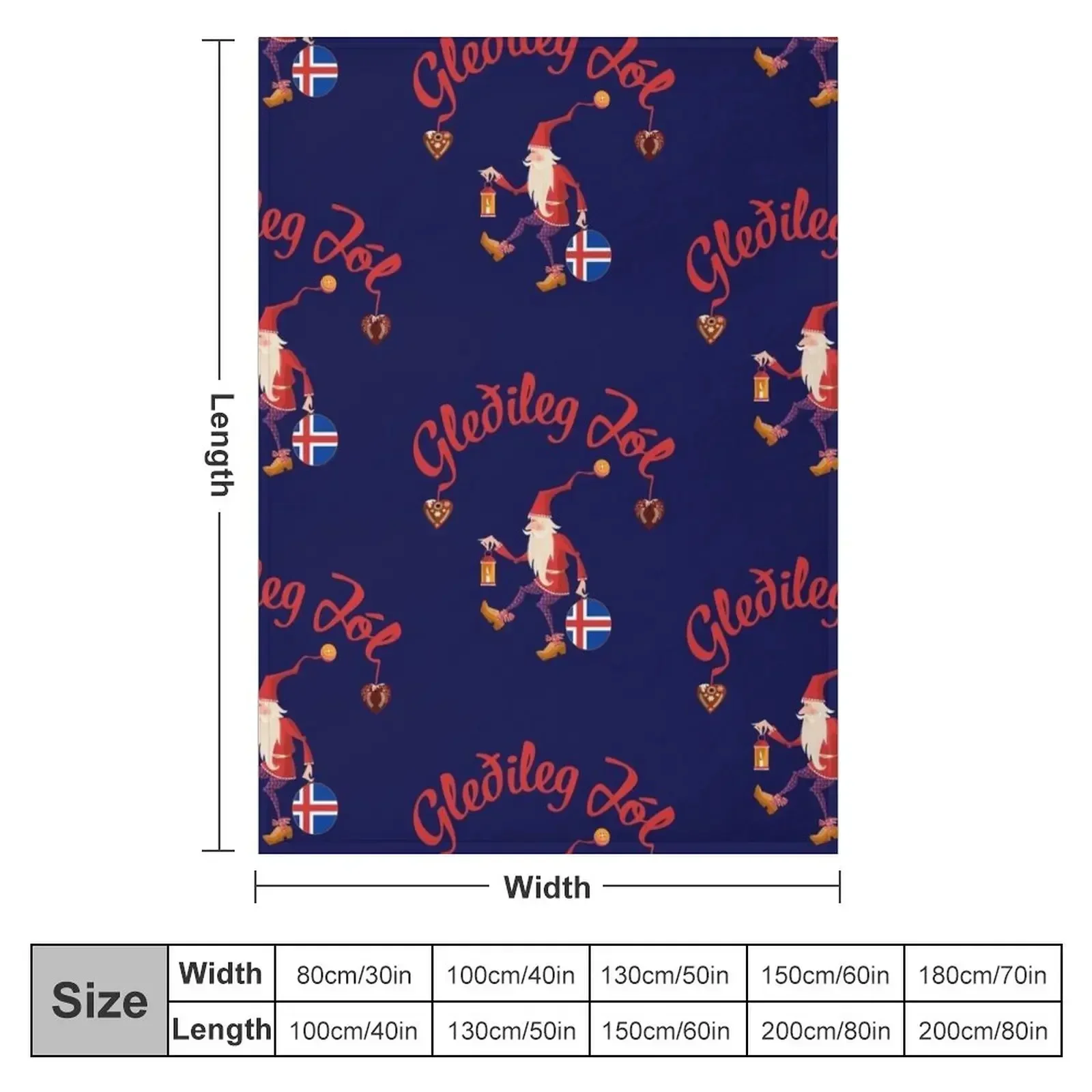 Новое одеяло Gledileg Jol с Исландским Рождеством и Исландическим флагом мягкие