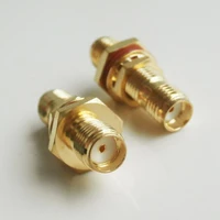 sma 2 dual female connector socket sma female to sma female plug o ring bulkhead panel mount nut gold plated brass rf coaxial