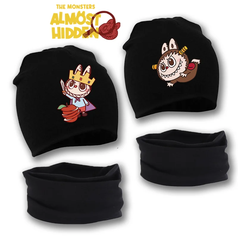 Новый детский шарф и шапка Labubu милый мультяшный пуловер хлопковые мягкие удобные