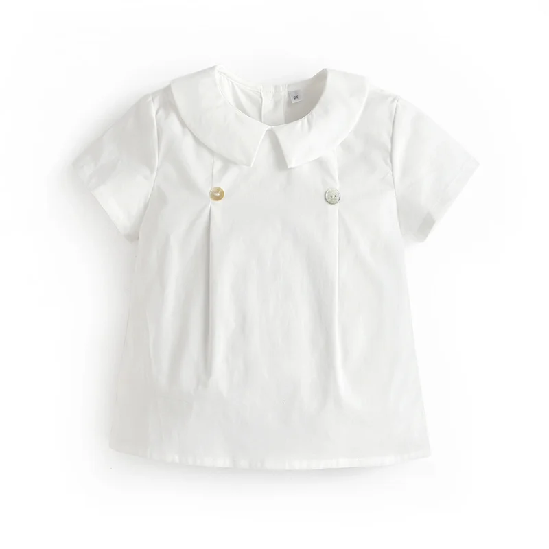 Комплект детской одежды для мальчиков белая рубашка и желтые шорты | Детская