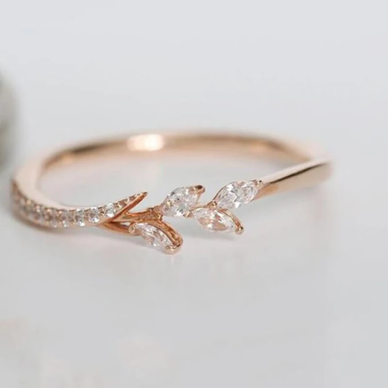 3colors 925anillos Silver Flower Ring Female Branches Horse Eye Shaped Zircon Rose Gold Party Ball Size 4-13 14k Jewelry | Украшения и