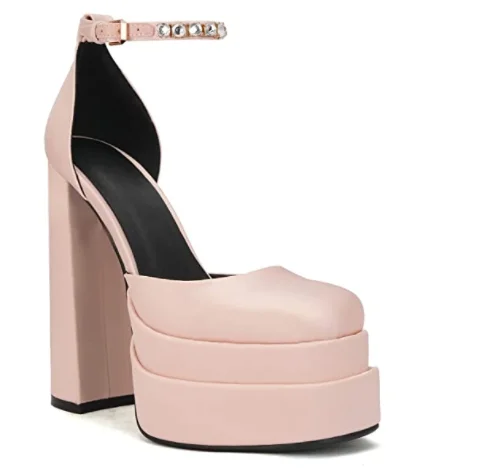 

New Fashion Women Pumps Retro Mary Janes Chunky Heels Sandals Spring Platform Dress Party Wedding Basic Shoes Woman Big Size