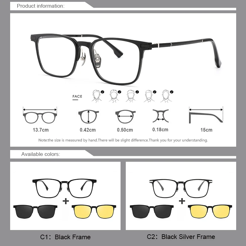 SZTZX 3 в 1 очки для близорукости с магнитной клипсой мужские поляризационные