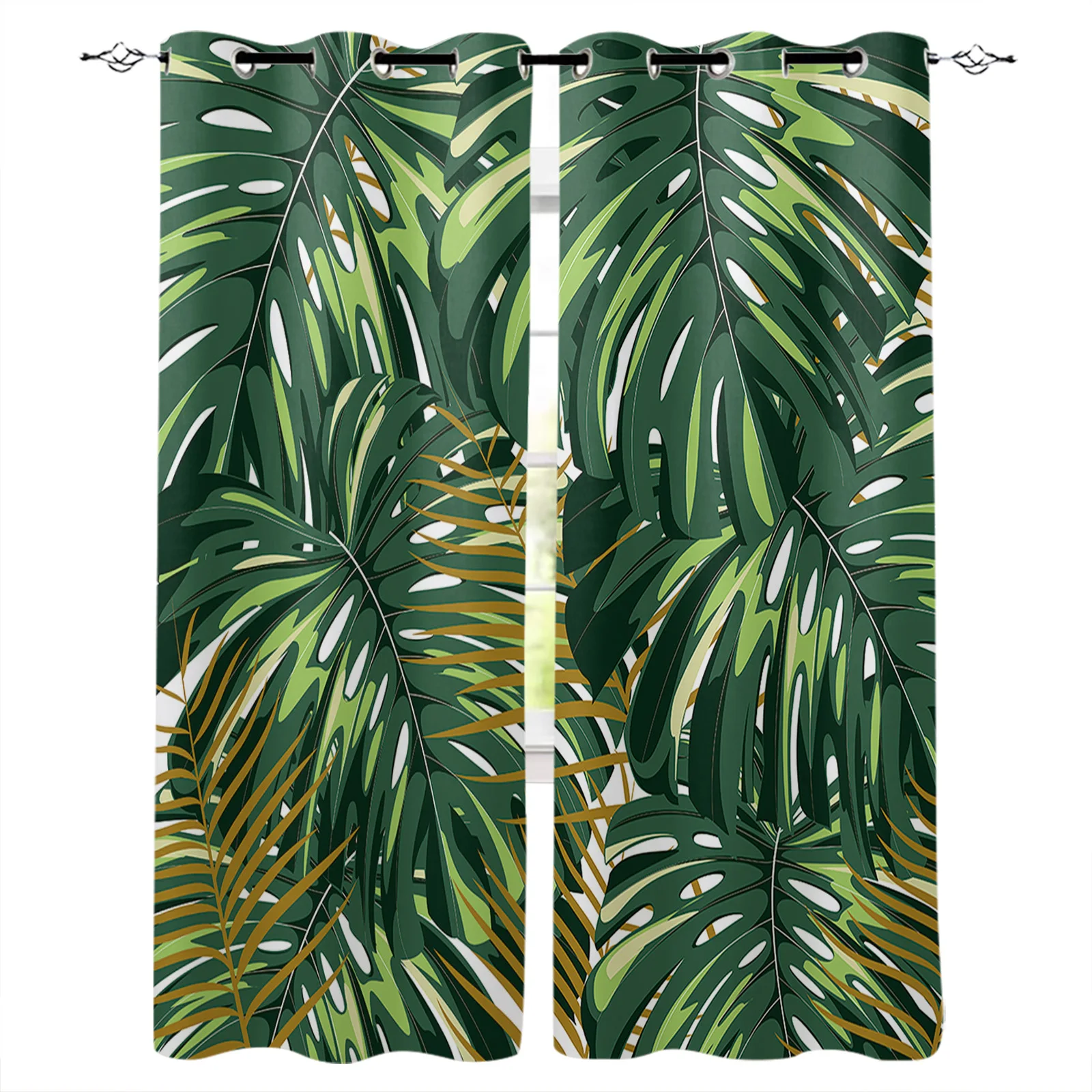 

Tropical Jungle Plant Monstera Blackout Curtains for Children Kids Home Decor Bedroom Living Room High Shading Window Curtains
