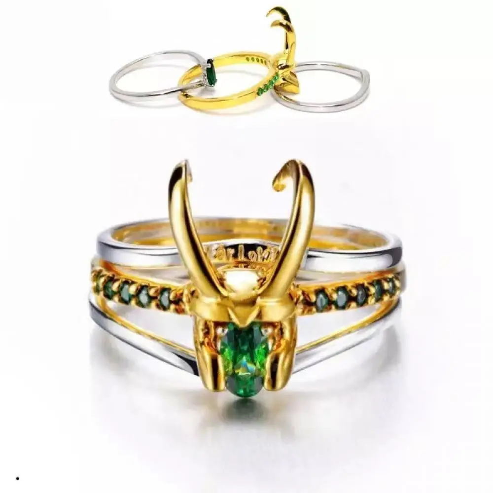 Набор колец в стиле Disney Loki с изображением шлема Мстители супергерой мужские и