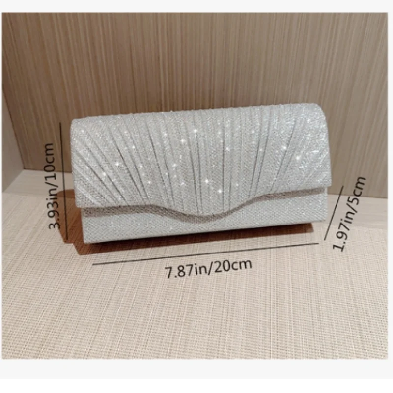Роскошный Золотой И Серебряный Блестящий Вечерний Клатч Для Женщин Модная Сумка