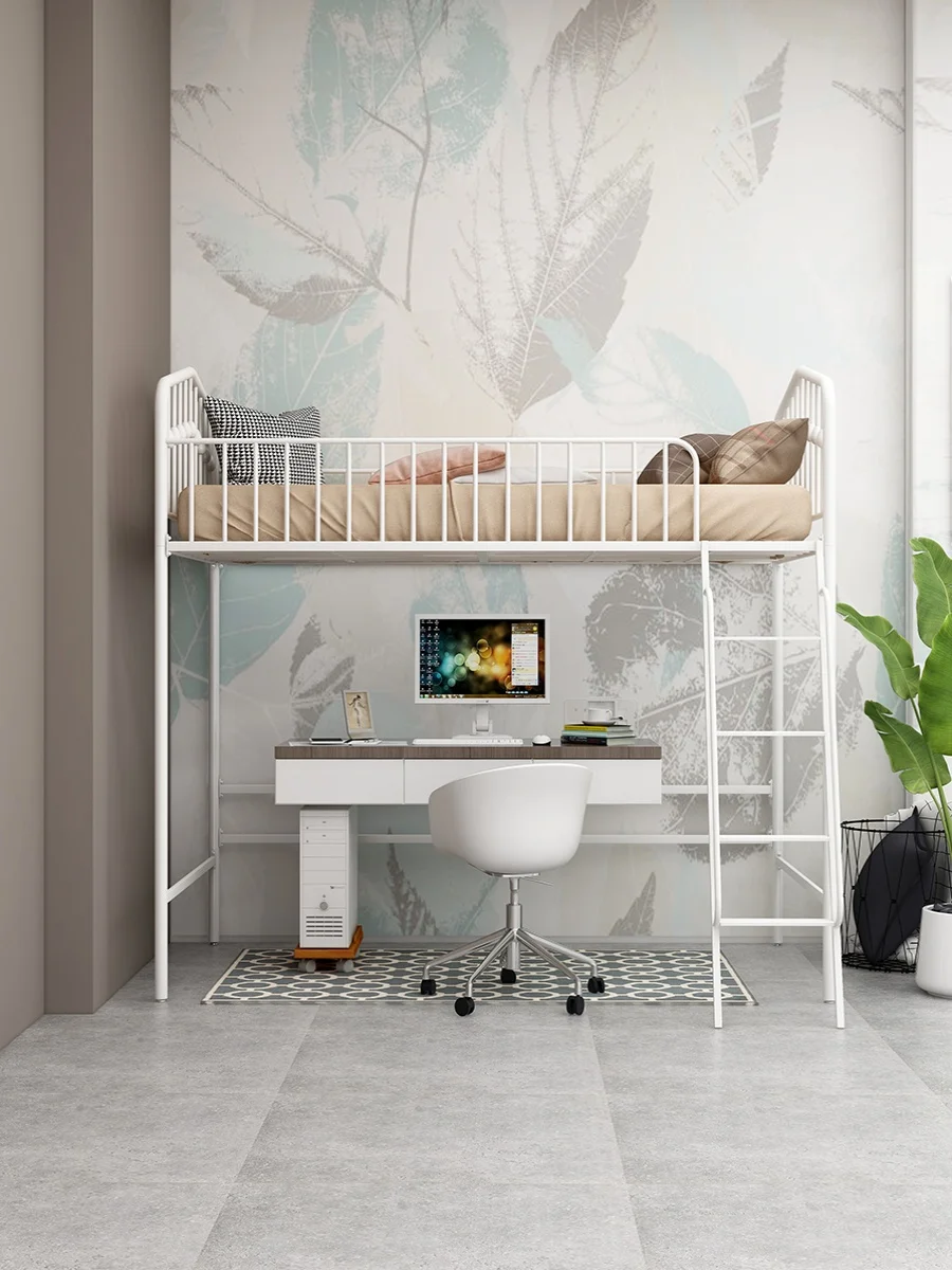 Поднятая кровать под кроватью пустая Лофт-кровать односпальная верхняя для