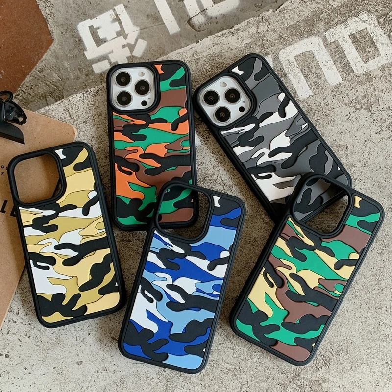 

Camouflage Armor Phone Case For iPhone 11 12 13 Pro Max SE 2020 7 8 Plus 13Pro XS Max X XR Shockproof Soft Cover iphone13 Coque