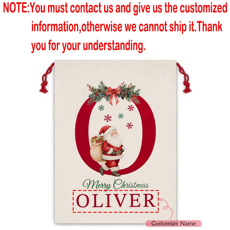 

Персонализированный холщовый мешок Санты HGDTFF