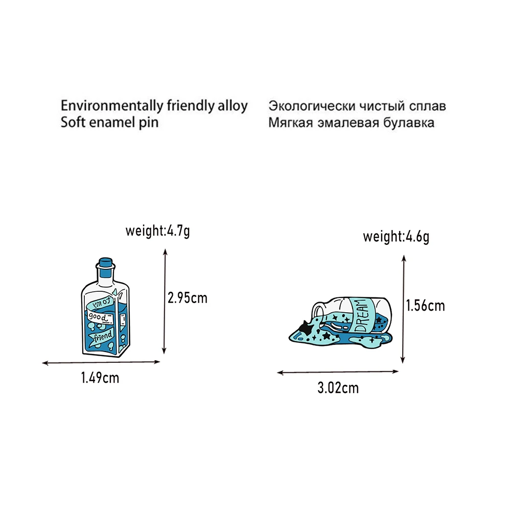 Новое поступление синие эмалированные булавки для бутылок с дрейфом сказочные