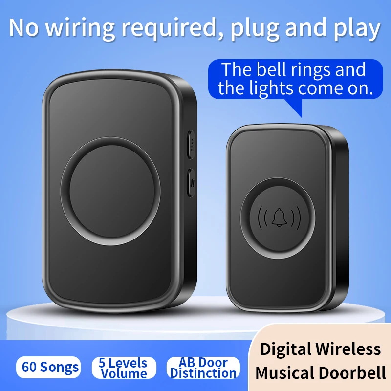 Набор беспроводных дверных звонков CACAZI для умного дома водонепроницаемая умная