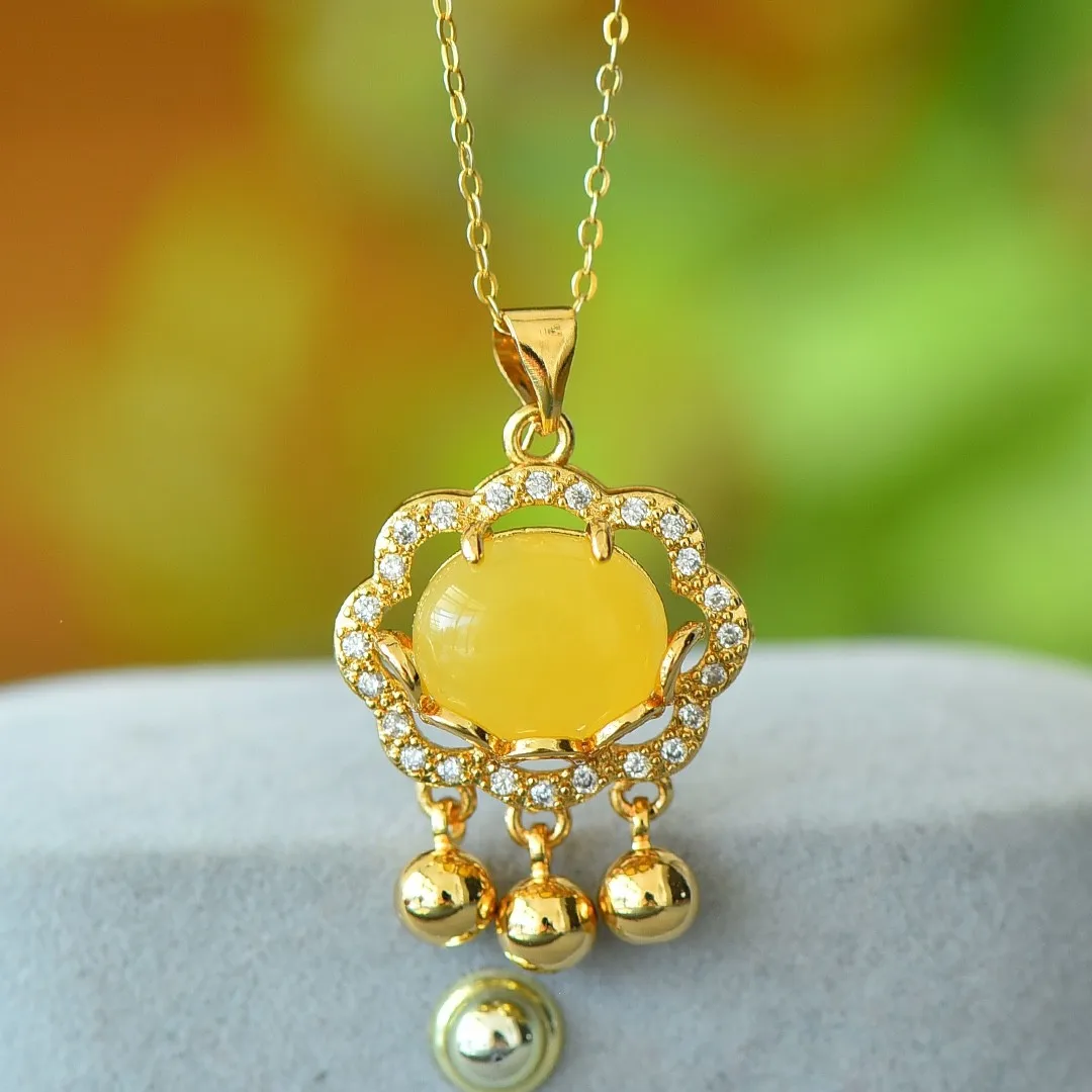 Ожерелье женское из натурального янтаря изящное ювелирное изделие лечебного