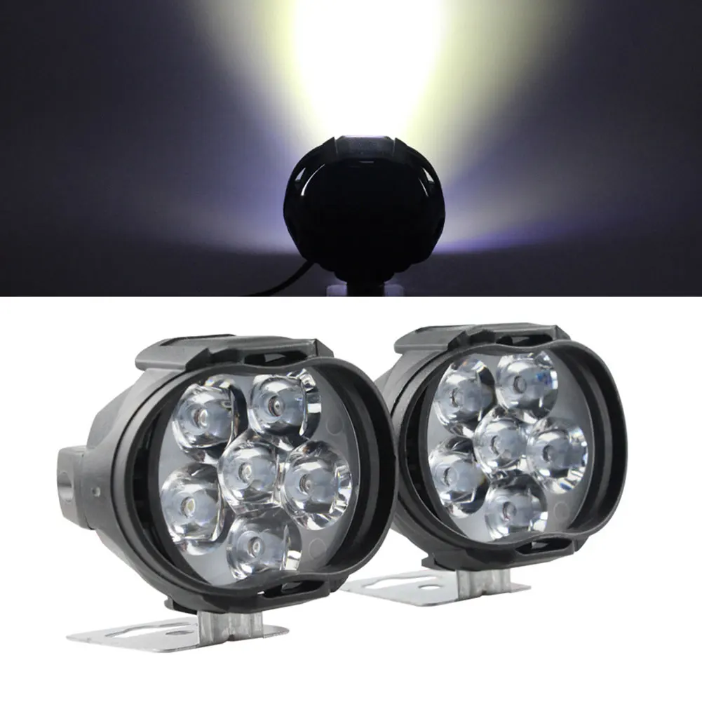

2pcs LED Motorcycle Headlight Mirror Mount Fog Assist Lamp Spotlight Come With Switch Headlamp For Moto ATV UTV Scooter