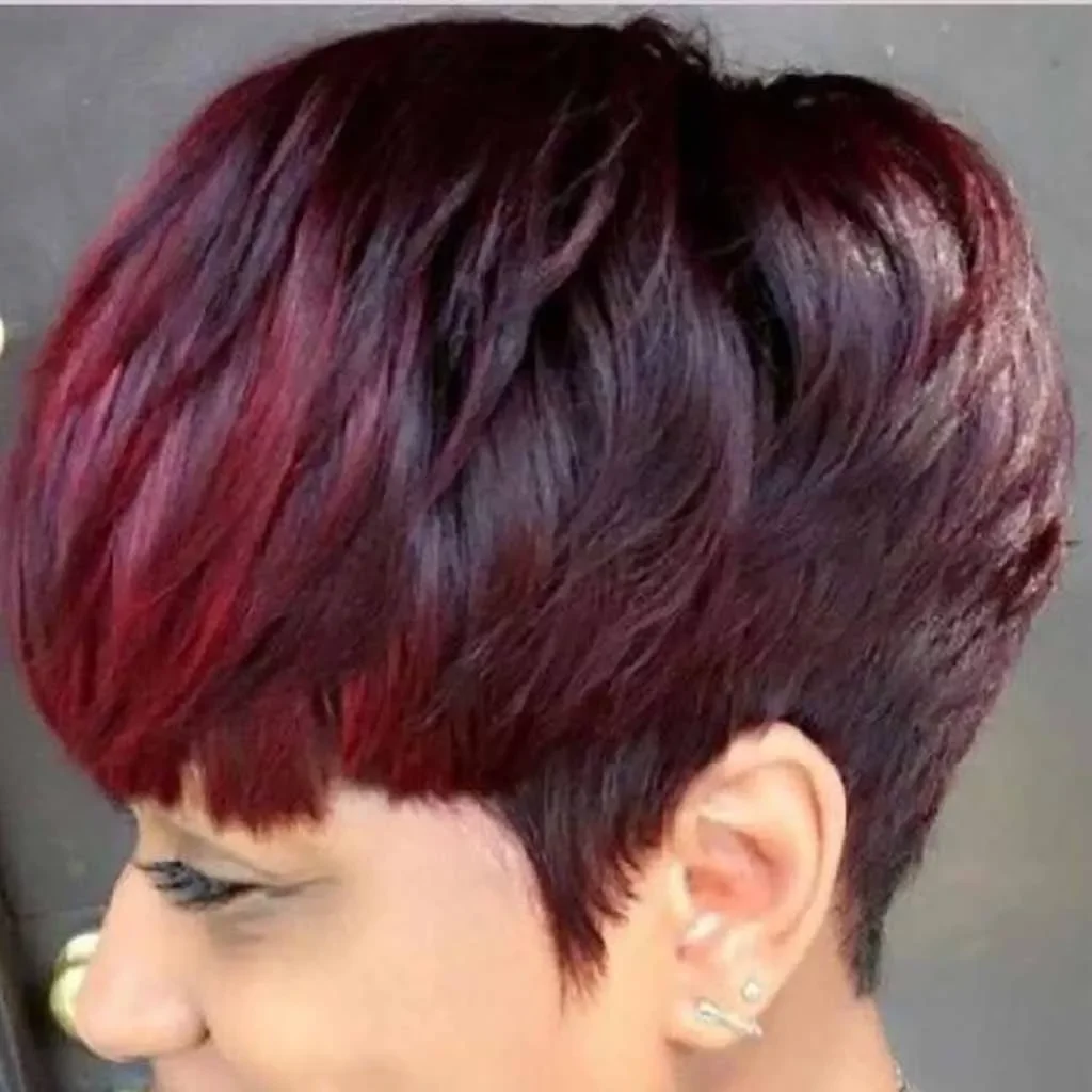 

Black Women Natural Party Cosplay Red Short Wave Sexy Curly Wavy Synthetic Wigs Human Hair Fashion Wigs For Women