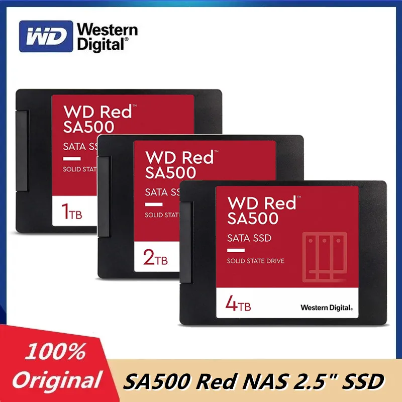 

Western Digital WD SA500 Red NAS 4TB 2TB 1TB 500GB 2.5"Internal SSD SATA III 6 Gb/s Up to 560 MB/s Solid State Hard Drive