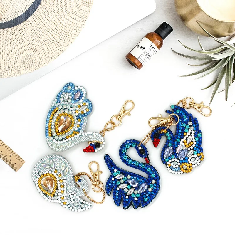 5D брелок для ключей с рисунком лебедя Алмазная мозаика сделай сам наборы вышивки