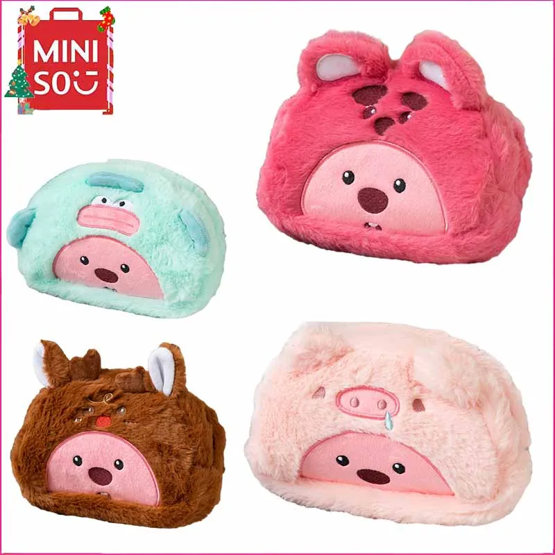 

Kawaii Miniso Lotso Storage Bag Cute Cartoon Children Pen Bag Students Stationery Bag Large Capacity Multifunctional Makeup Bag