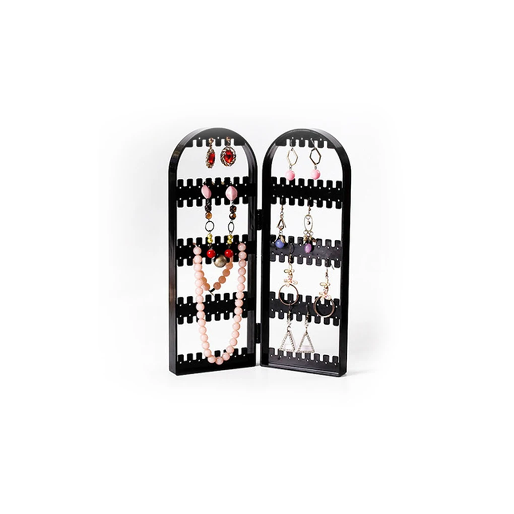 

Подставка для ювелирных изделий из АБС, декоративный Органайзер со сменным складным экраном для бытовых серег, держатель для ювелирных изделий
