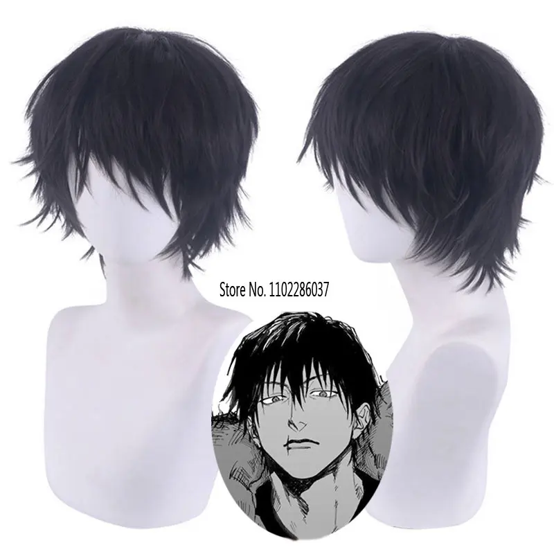 

Anime Jujutsu Kaisen Toji Fushiguro Wig Cosplay Short Wig Black Heat Hair + Resistant Synthetic Wigs Cap