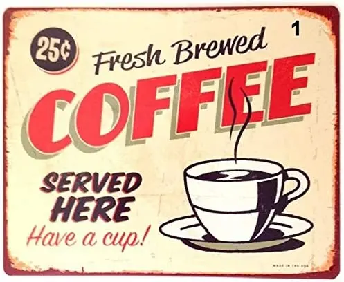 

Винтажный алюминиевый знак 8x12 дюймов для кофейной еды, кухонный Декор