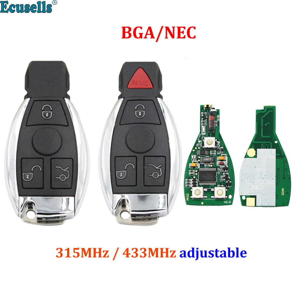 

3/4 Buttons Smart Remote Key BGA NEC 315/433MHz for Mercedes Benz A B C E S Class W203 W204 W205 W210 W211 W212 W221 W222