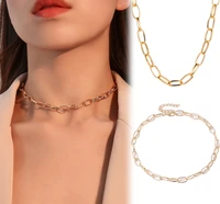 trendy link chain choker necklace for women collar necklace collares jewelry punk style alloy o chain chains necklaces gifts