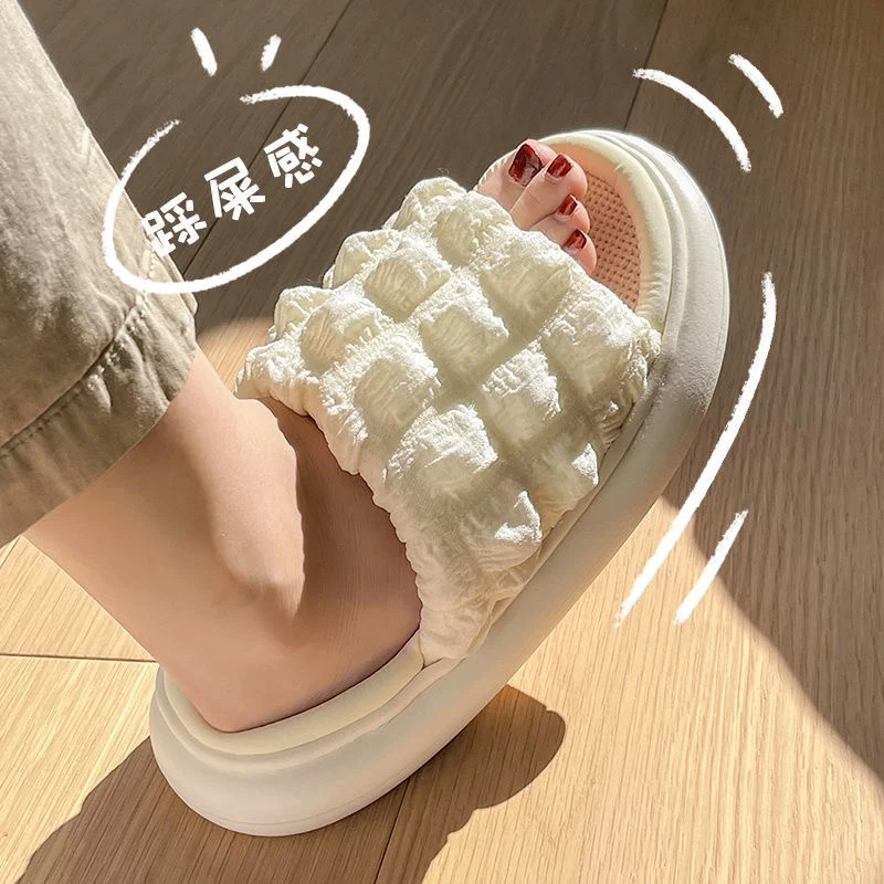 

Apanzu New Home cotton Linen Shoes Women's Thick Bottom Slippers Indoor Floor Slides Four Seasons Female Mute Slippers Sandals