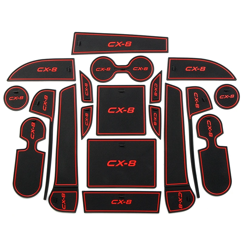 

19pcs For Mazda CX-8 CX8 CX 8 Rubber Car Door Groove Mat Anti-slip Cup Pad Interior Decoration Gate Slot Pad Accessories Styling