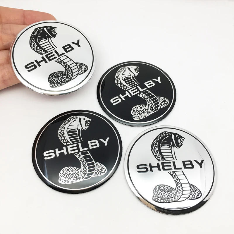 

Car Styling 4pcs 3D 56mm Aluminum Cobra Snake Emblem Car Wheels Center Hub Cap Stickers for Ford mustang Shelby GT500 GT350