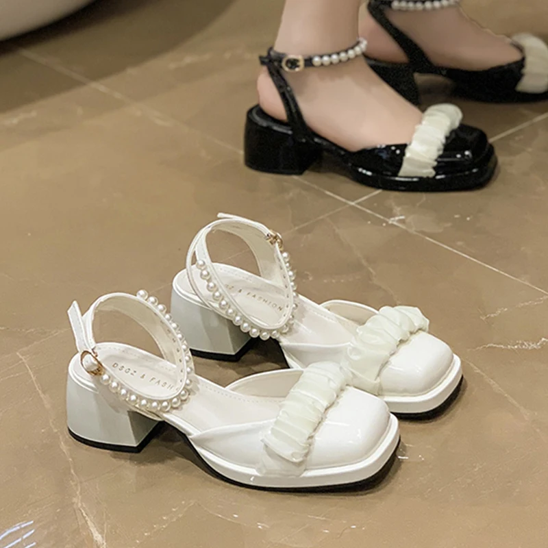 

Женские сандалии на средней платформе, туфли-Эспадрильи на прозрачном каблуке, удобные туфли мэри джейн средней длины для девочек, лето 2022