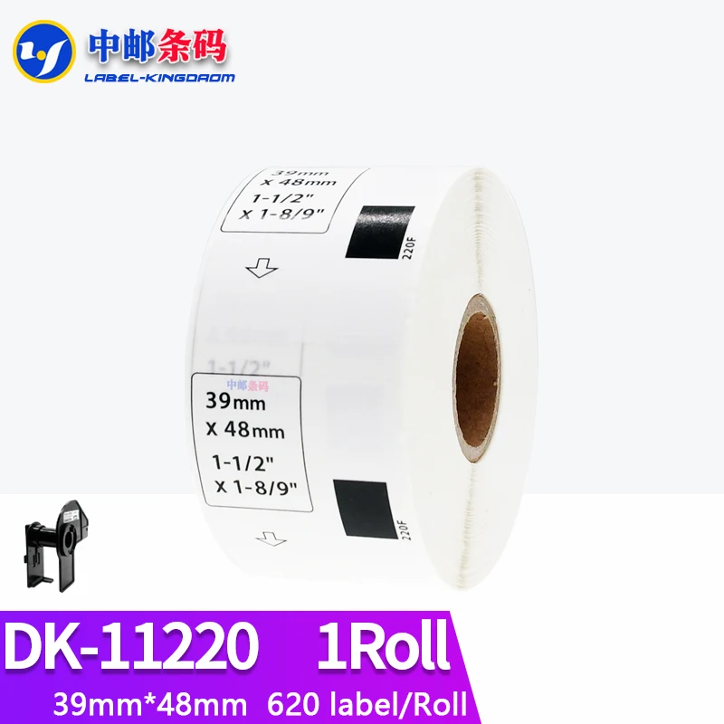 1Rolls Compatible DK-11220 Label 39mm*48mm Die Cut Work for Brother Printer White Paper DK11220 DK-1220