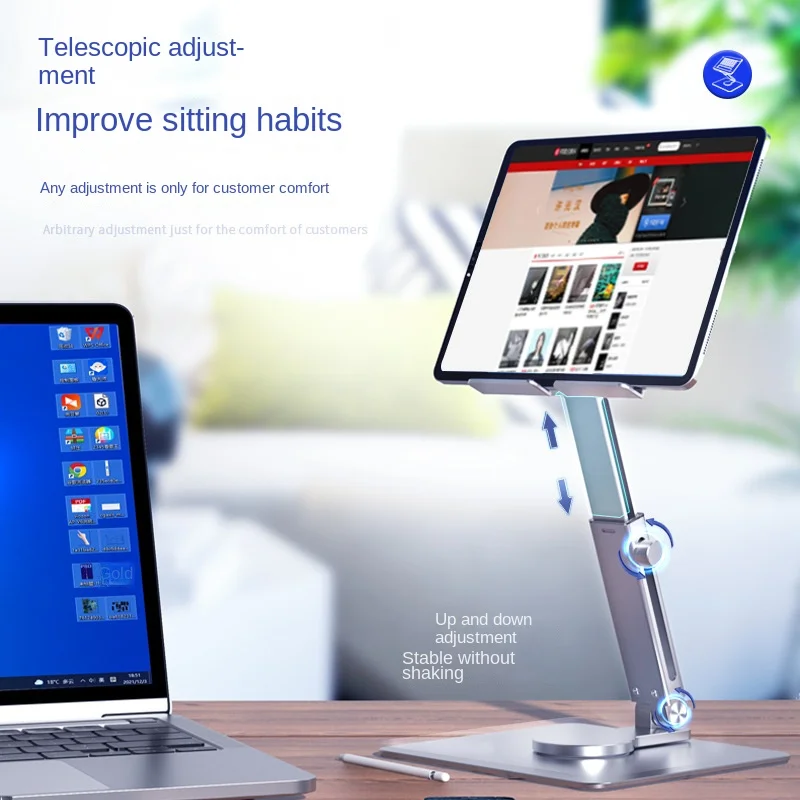 

Подставка для Ipad Soporte, держатель для планшета, Складной Портативный Телескопический вращающийся кронштейн для планшета из алюминиевого спл...
