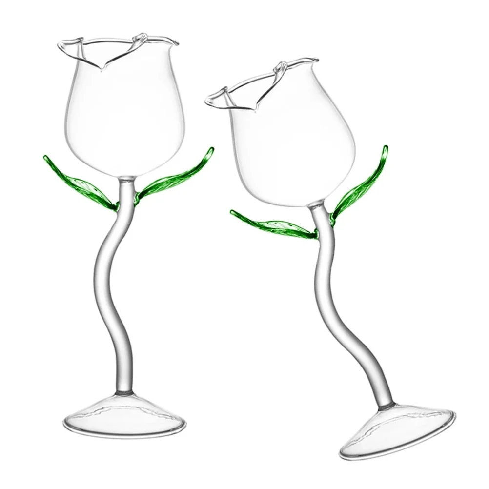 

Delicate Champagne Cup Glass Goblet Rose Design Wine Cup Liquor Holder