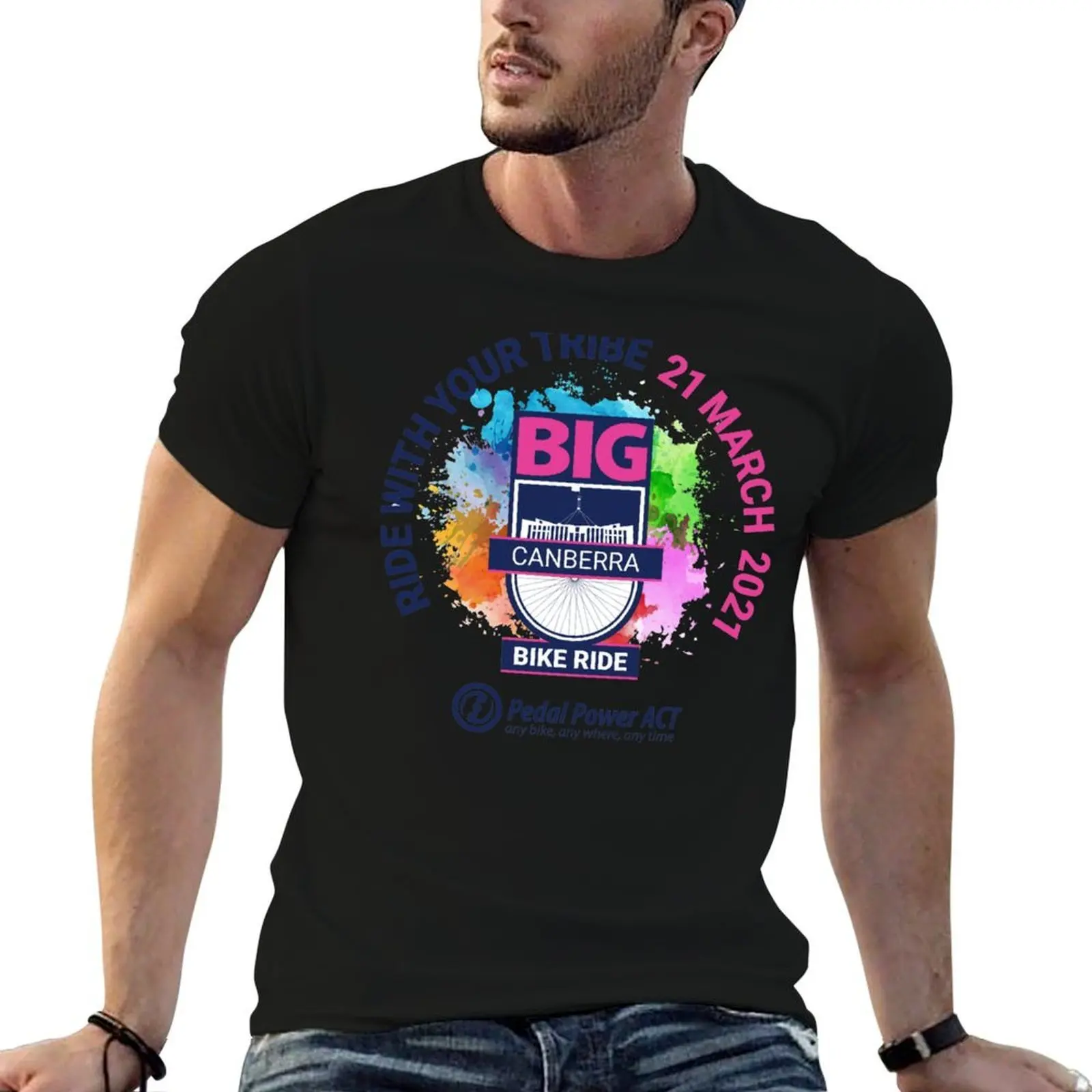 Фото Футболка Big Canberra Bike Ride 2021, спортивная повседневная быстросохнущая футболка №1