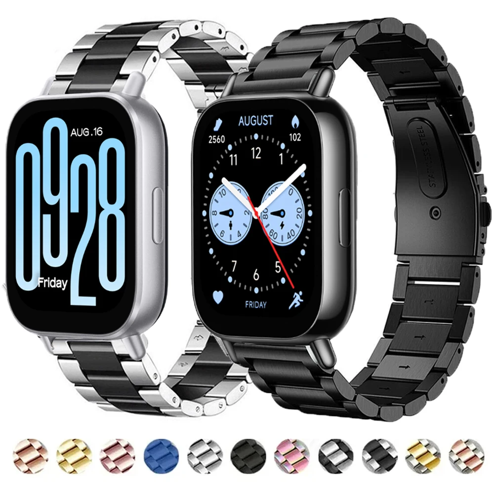 Correa de acero inoxidable para Redmi Watch 5 Active Lite, pulsera de Metal, Correa de reloj para Xiaomi Redmi Watch 5 Lite, Correa para hombres y mujeres