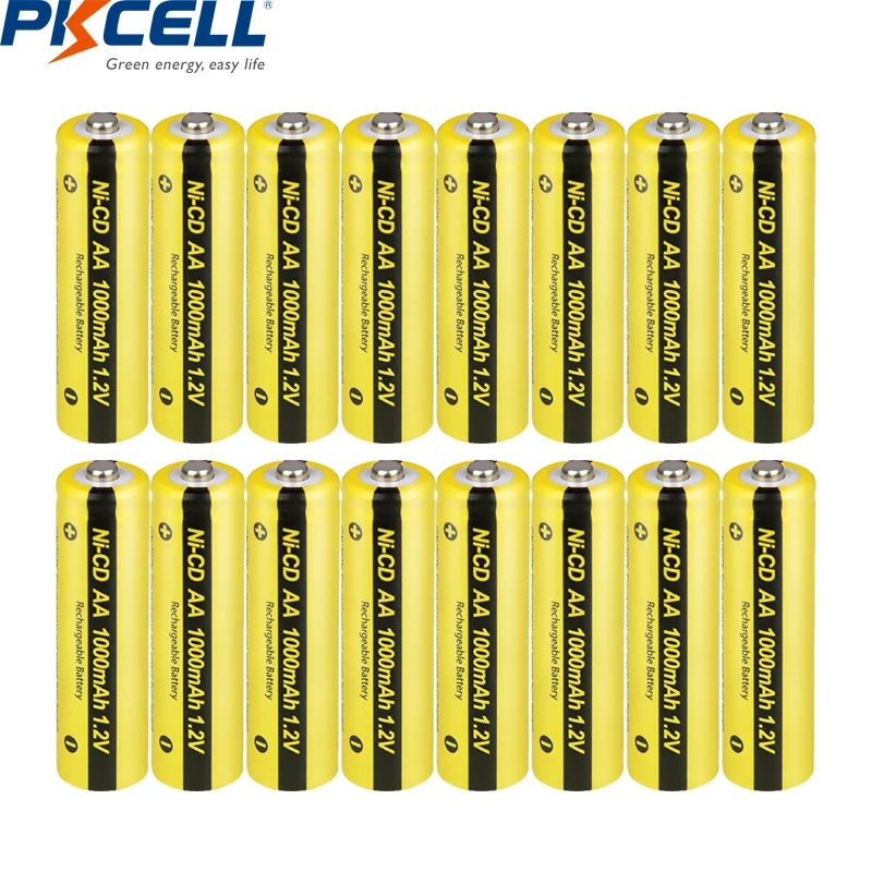 16 шт. аккумуляторные батарейки PKCELL 1 2 в NICD AA 1000 мАч А