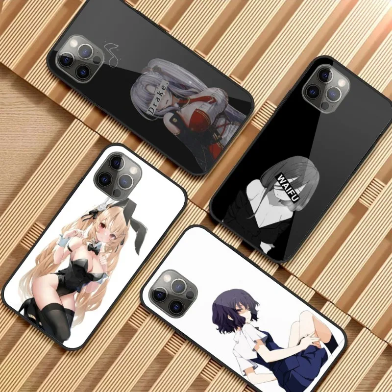 

Телефонный чехол Hentai Waifu для iPhone 14 13 12 11 XS X 8 7 6 Plus Mini Pro Max SE 2022, стеклянный чехол для телефона
