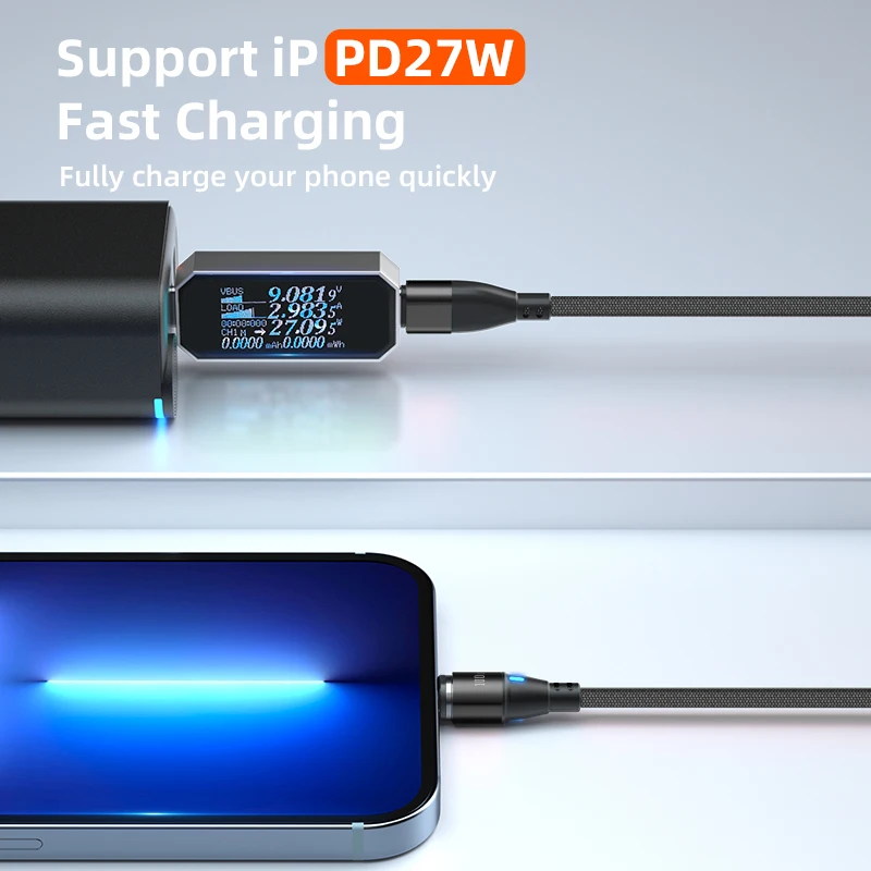 Магнитный зарядный кабель AUFU USB Type C PD 100 Вт супер быстрая зарядка для Samsung Macbook Micro