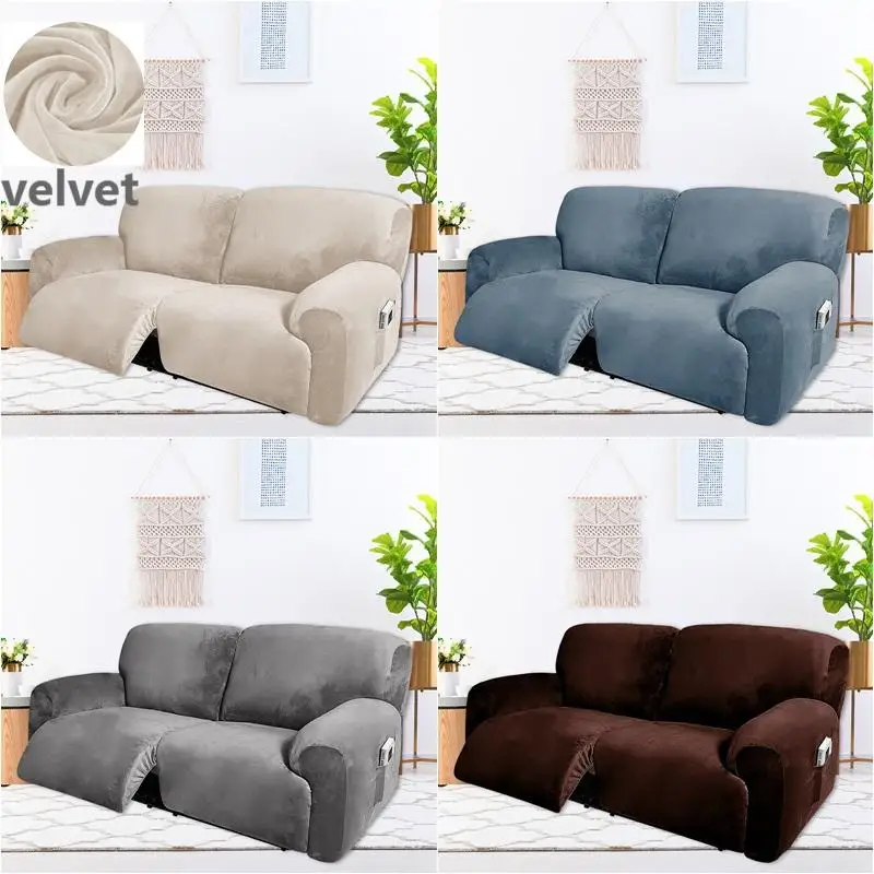 

Four Seasons Universal Oversized Recliner Sofa Cover Elastic Velvet Love Seat Armchair Cover Double Seat Sofa Cover Living Room