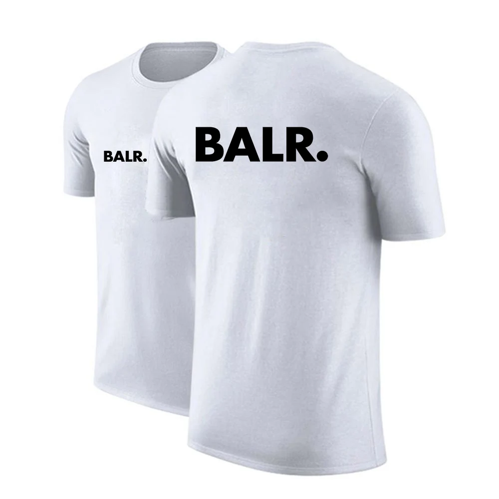 Футболка BALR мужская с круглым вырезом хлопковая Однотонная рубашка принтом и